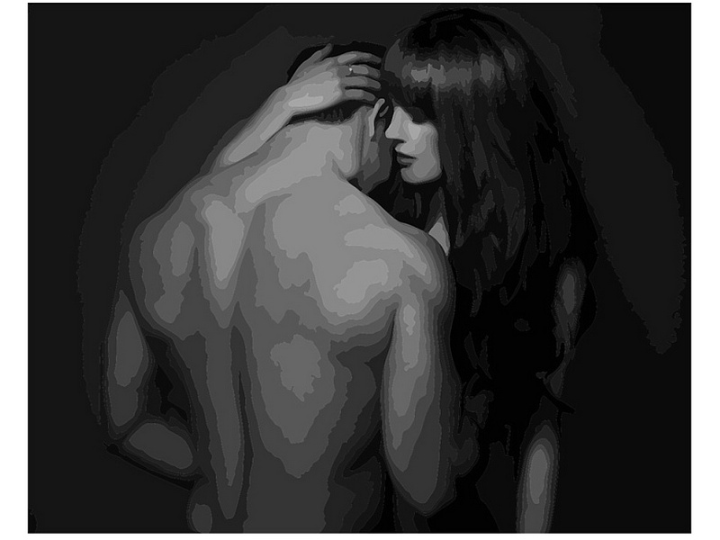 Холст с красками 40х50 см по номерам. ГОРЯЧИЕ ОБЪЯТИЯ 18+