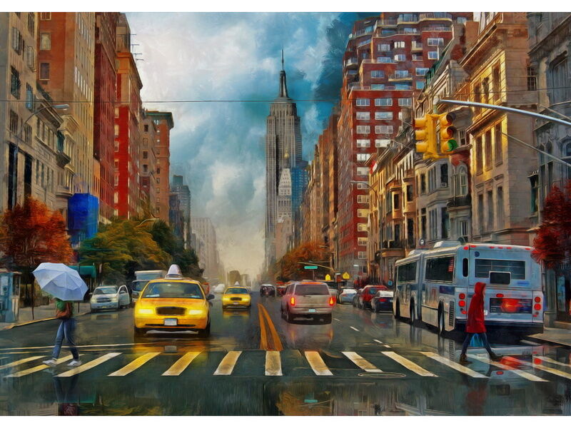 Холст с красками 40х50 см по номерам. ГОРОДСКАЯ СУЕТА