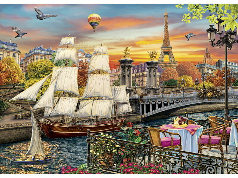 Холст с красками 40х50 см по номерам. ПАРУСНИК В ПАРИЖЕ