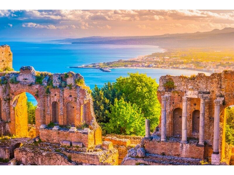 Холст с красками 30х40 см по номерам. СИЦИЛИЯ ОДНИМ ЯСНЫМ ДНЕМ