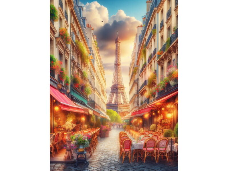 Алмазная мозаика 40х50 см УЮТНЫЙ ПАРИЖ (с подр., с полн. заполн., класс.)