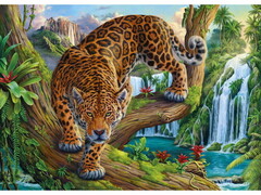 77101 [НД-8606]Алмазная мозаика 40х50 см ГРОЗНЫЙ ЛЕОПАРД (с подр., с полн. заполн., класс.)