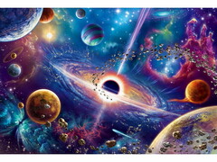 77106 [НД-8617]Алмазная мозаика 40х50 см ЧЕРНАЯ ДЫРА (с подр., с полн. заполн., класс.)