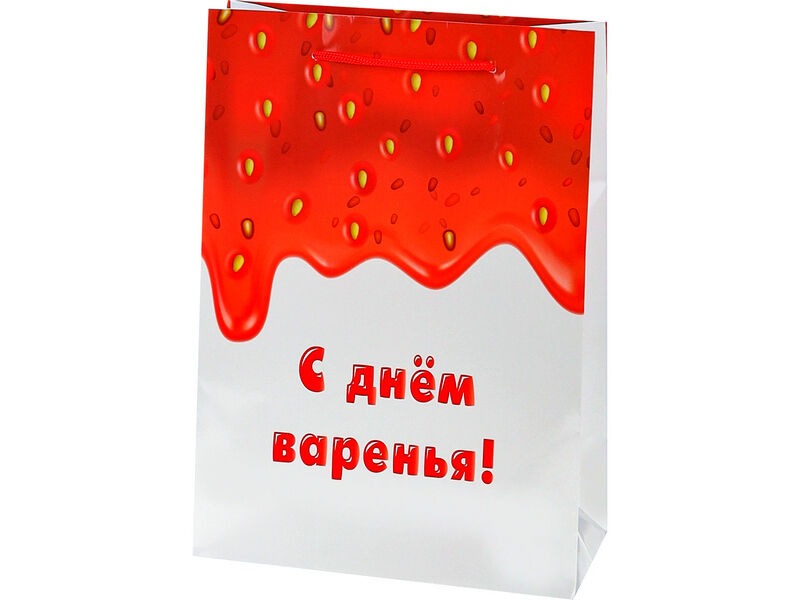 Пакет подарочный «КЛУБНИКА» 22*31*10 см (глян. лам.)