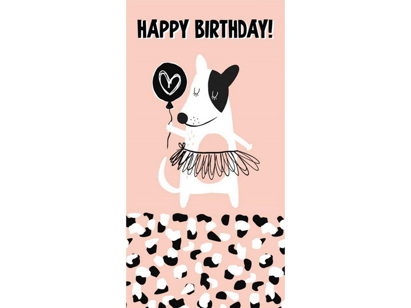 Конверт для денег "Happy Birthday!" (собачка с шариком) 1-05-0261