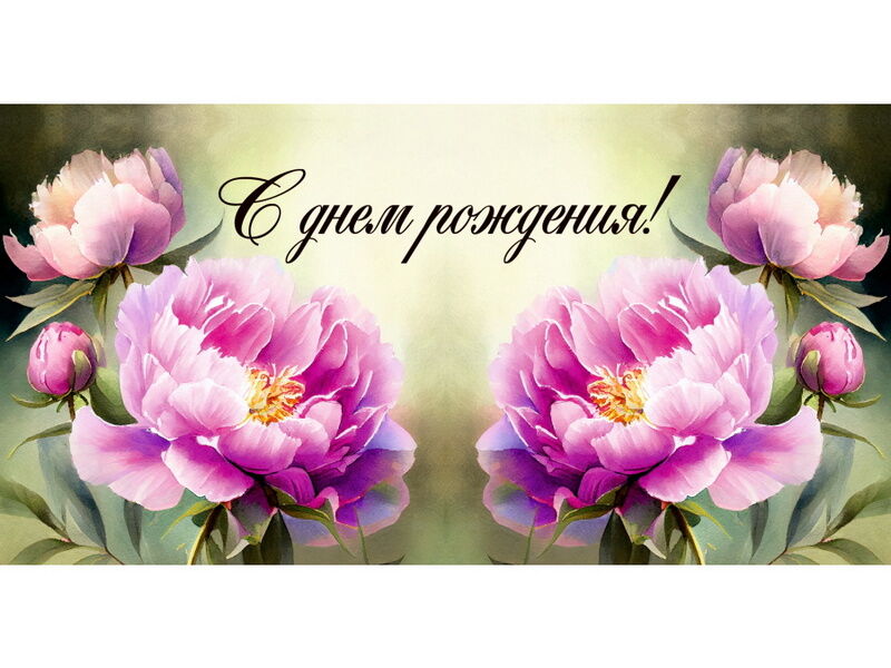 Конверт для денег "С днём рождения!" (яркие цветы) 1-04-0435