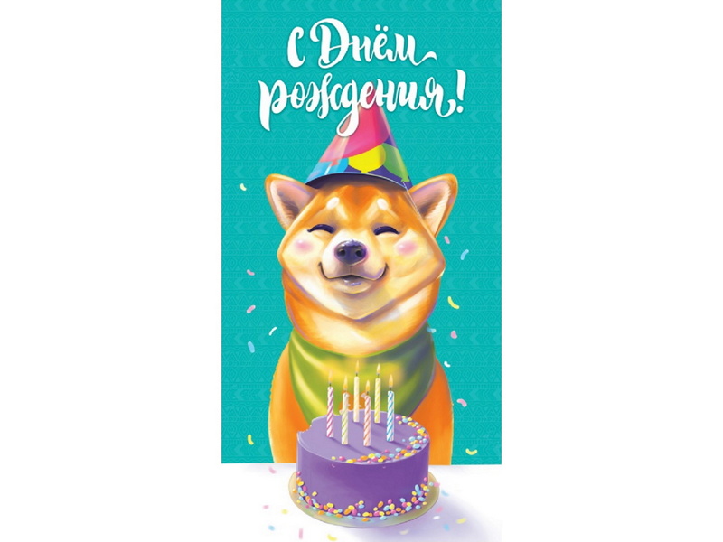 Конверт для денег «С днем рождения» (корги) 1-04-0340