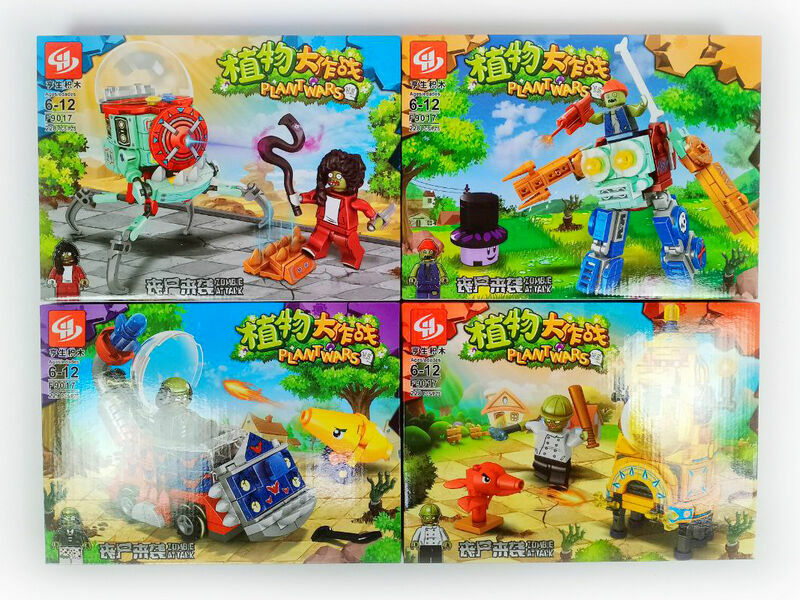 Конструктор «Зомби против растений» 228 дет. (8шт/уп) F9017