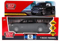 Технопарк. Машина «RAM 1500 REBEL» металл. инерц. 13 см (открыв. двери, багажник) черный матовый