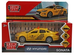 77419 [SONATA-12TAX-YE]Технопарк. Машина «HYUNDAI SONATA ТАКСИ» металл. инерц. 12 см (открыв. двери, багажник) желтый