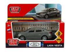 77423 [VESTA-12-DGR]Технопарк. Машина «LADA vesta» металл. инерц. 11,5 см (открыв. двери) темно-серый