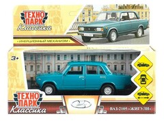 77424 [2105-12-PT]Технопарк. Машина «LADA ВАЗ-2105 1997» металл. инерц. 12 см (открыв. двери, багажник) зеленый