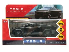 77431 [CYBERTRCK-12-BK]Технопарк. Машина «TESLA CYBERTRUCK» металл. инерц. 13,7 см (открыв. двери, багажник) черный глянцевый