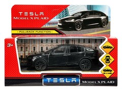 77433 [MODELX-12-BK]Технопарк. Машина «TESLA model x plaid» металл. инерц. 12 см (открыв. двери) черная