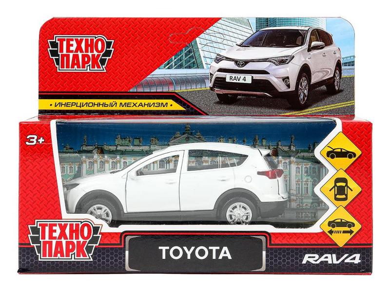 Купить оптом Технопарк. Машина «TOYOTA RAV4» металл. инерц. 12 см (открыв. двери, багажник) белый в Луганске