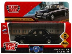 77441 [3110-12-BK]Технопарк. Машина «ГАЗ -31105 волга» металл. инерц. 12 см (открыв. двери) черный