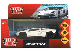 77446 [2210C0139-R1]Технопарк. Машина «СПОРТКАР» металл. инерц. 12 см (открыв. двери, багажник)