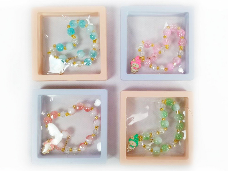 Браслет «Зайка» из бусин на резинке в кор. MS 157