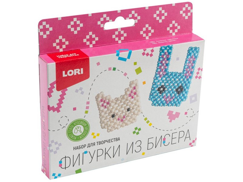 Фигурки из бисера "Котенок, зайчонок"
