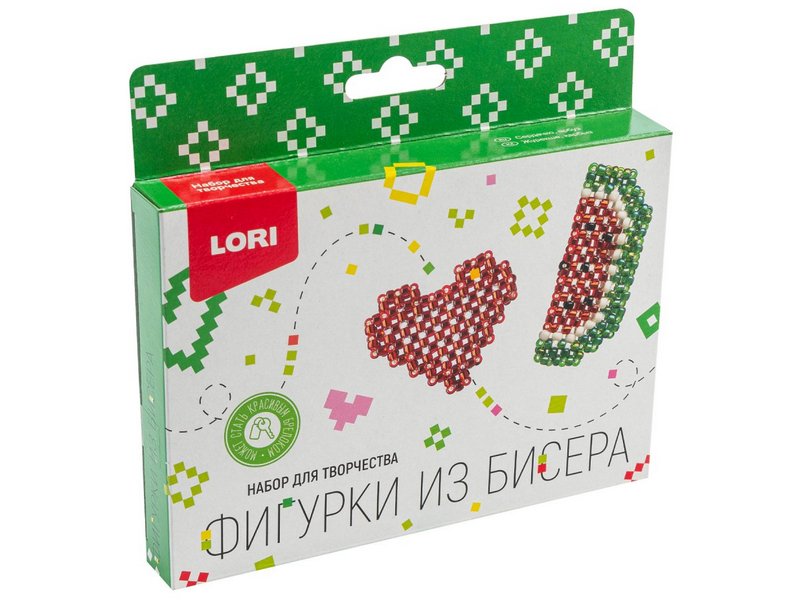 Фигурки из бисера "Сердечко, арбуз"