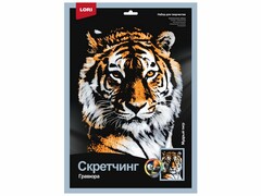 77750 [Гр-762]Скретчинг 30*40 см «Животные. Мудрый тигр»