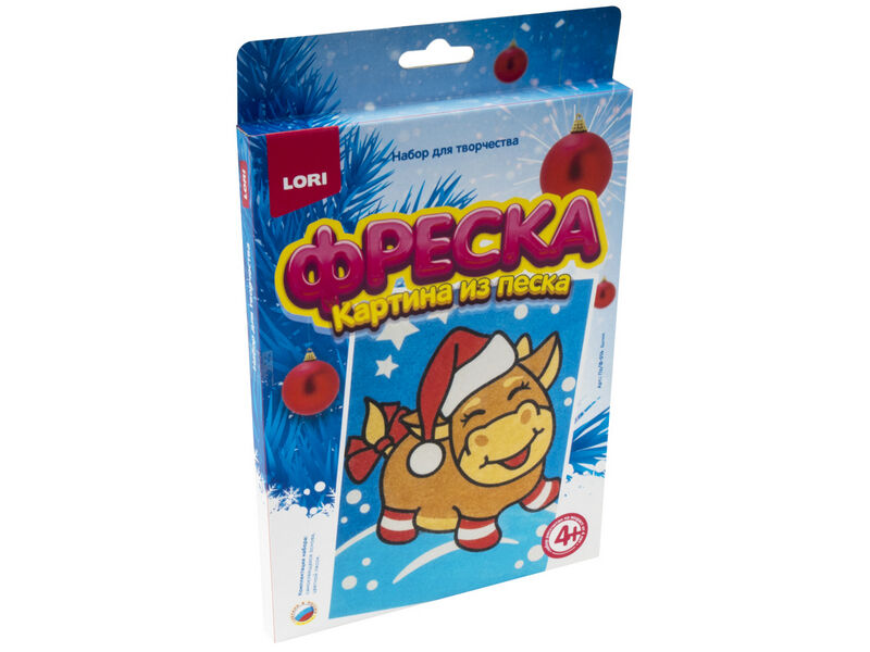 Картинка из песка. Фреска "Бычок"