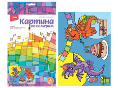 77811 [Ркн-123]Картина на картоне с красками 20х28,5 см по номерам. С ДНЕМ РОЖДЕНИЯ!