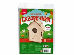 77815 [Фн-051]Конструктор из дерева. Скворечник "Весенний домик" 200*90*245 мм 26 дет.
