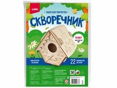 77816 [Фн-052]Конструктор из дерева. Скворечник "Птички" 184*178*190 мм 22 дет.