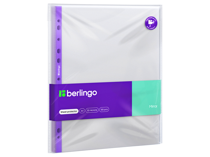 Файлы А4 Berlingo "Mirror" 30 мкм глянцевые (100шт/уп)