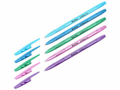 77890 [CBp_70942]Ручка шариковая Berlingo "Tribase Pastel" прозрачный корпус 0,7 мм СИНЯЯ (50шт/уп)