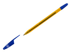 Ручка шариковая СТАММ "555" тонированный оранжевый корпус 0,7 мм СИНЯЯ (50шт/уп)