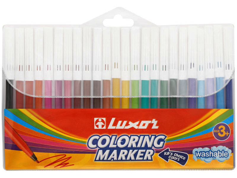 Фломастеры смываемые Luxor "Coloring" 24 цвета
