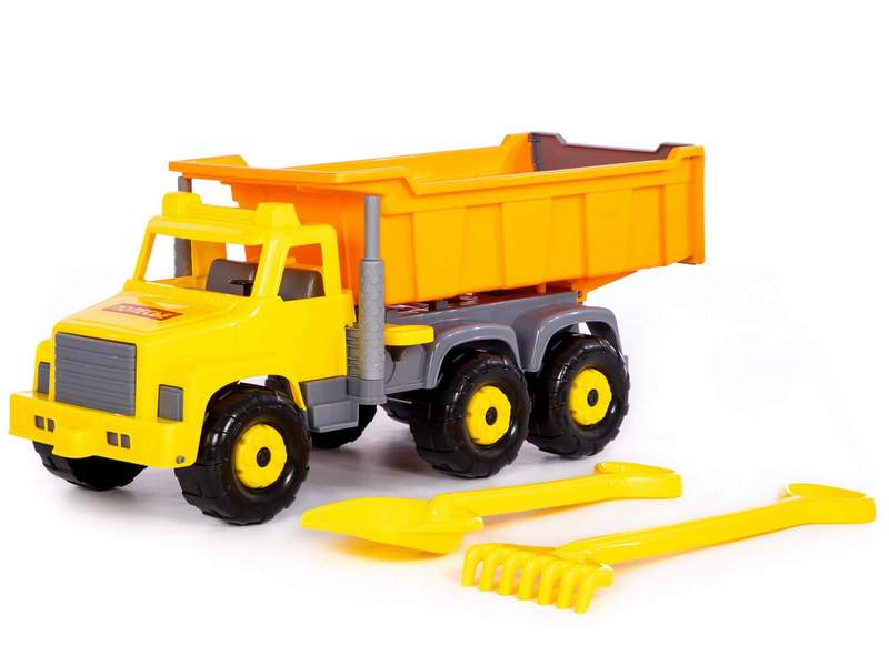 Автомобиль-самосвал "Супергигант"+ лопата большая, грабли большие
