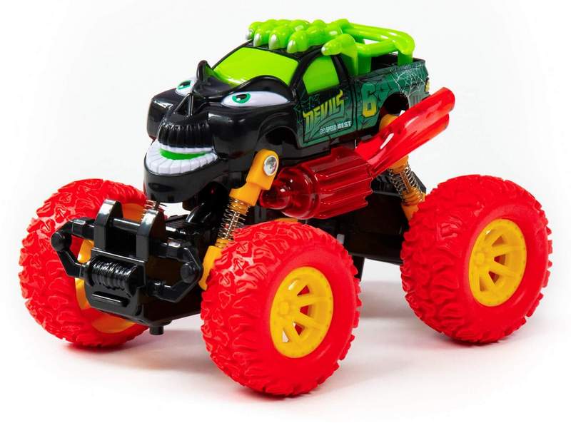 Автомобиль инерц. "Монстр РАЛЛИ" - "Демон" (свет, звук) в пакете