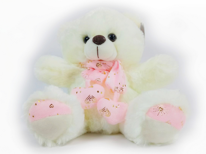 Медведь шарф с сердечками 2476/26D