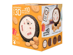 78309 [] 3D Пазл-копилка + 10 уроков про деньги. Ёжик. 60 деталей. Диаметр 7 см. ГЕОДОМ (ISBN нет)
