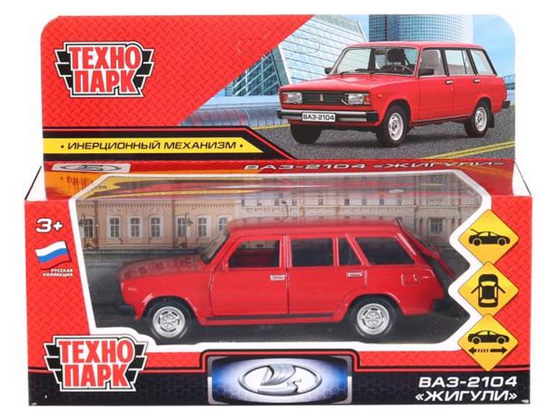 Купить оптом Технопарк. Машина «ВАЗ-2104 ЖИГУЛИ» металл. инерц. 12 см (открыв. двери, багажник) красный в Луганске