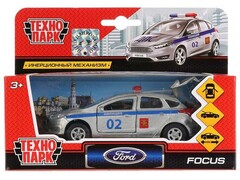 78554 [SB-17-81-FF-P-WB]Технопарк. Машина «FORD FOCUS ХЭТЧБЕК ПОЛИЦИЯ» металл. инерц. 12 см (открыв. двери, багажник)