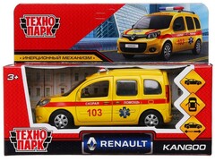 Технопарк. Машина «RENAULT KANGOO. РЕАНИМАЦИЯ» металл. инерц. 12 см (открыв. двери, багажник) желтая