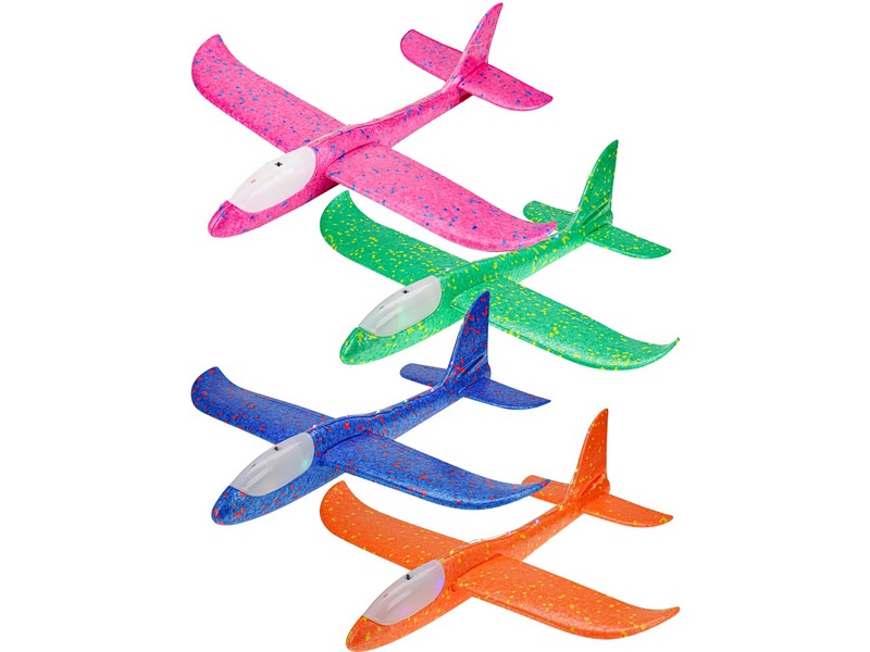 Самолет из пенопласта 47см (свет) в пак. СЗ-0681