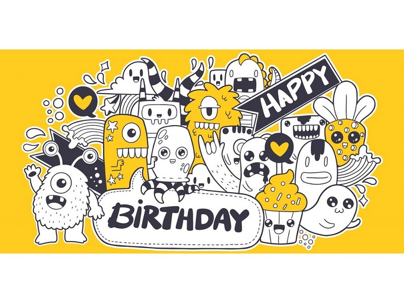 Конверт для денег "Happy Birthday" (монстрики) 1-04-0439