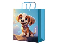 78640 [ПКП-0346]Пакет подарочный «РАДОСТНАЯ СОБАЧКА» 18*23*8 см (глян. лам.)