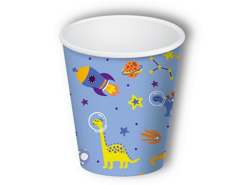 Стаканы бумажные ДИНОЗАВРЫ (250 мл, 6 шт) СТ-2112