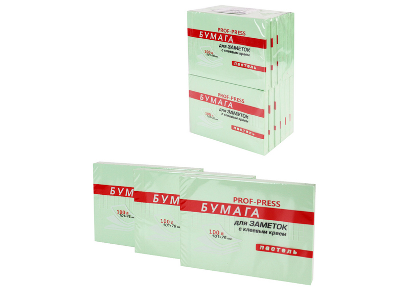 Купить оптом Бумага для заметок с клеевым краем ЗЕЛЕНАЯ 101х76 мм 100 л в Луганске