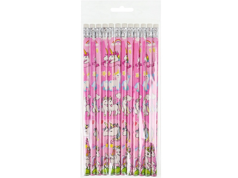Купить оптом Карандаш ч/г незаточ. с ластиком «ЕДИНОРОГИ» (12шт/уп) КЧ-1770 в Луганске