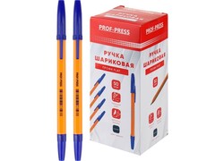 78700 [РШ-3356]Ручка шариковая "ПРОФИ FLAT" оранжевый корпус 1 мм СИНЯЯ (50шт/уп) РШ-3356