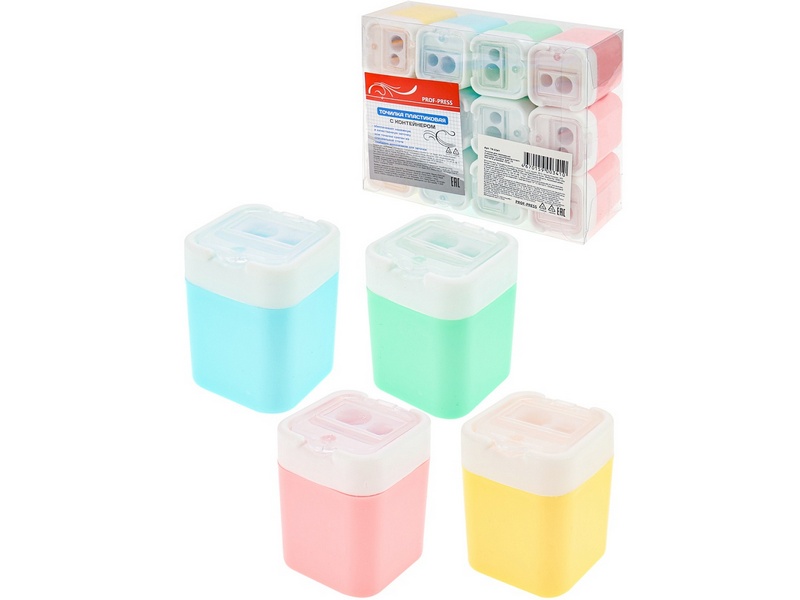 Точилка 2 отверстия с контейнером (12шт/уп) ТК-0341