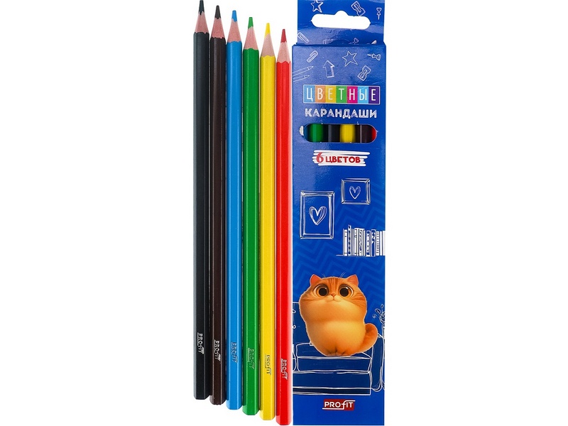 Карандаши цветные 6цв. «КОТЕНОК МЯУ» КЦ-2619