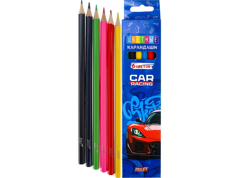 Карандаши цветные 6цв. «СУПЕРКАР» КЦ-2618